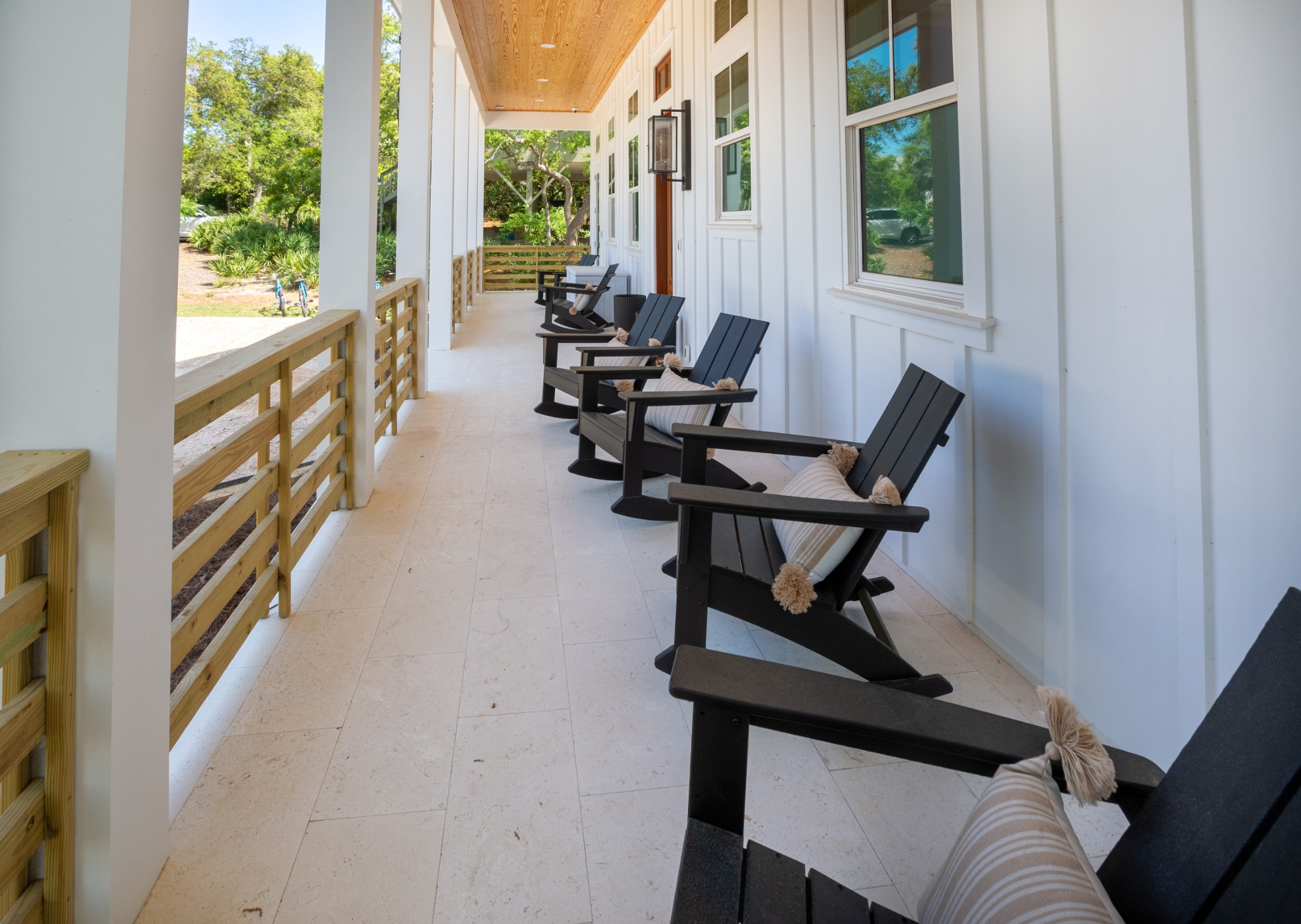 Side porch with chairs