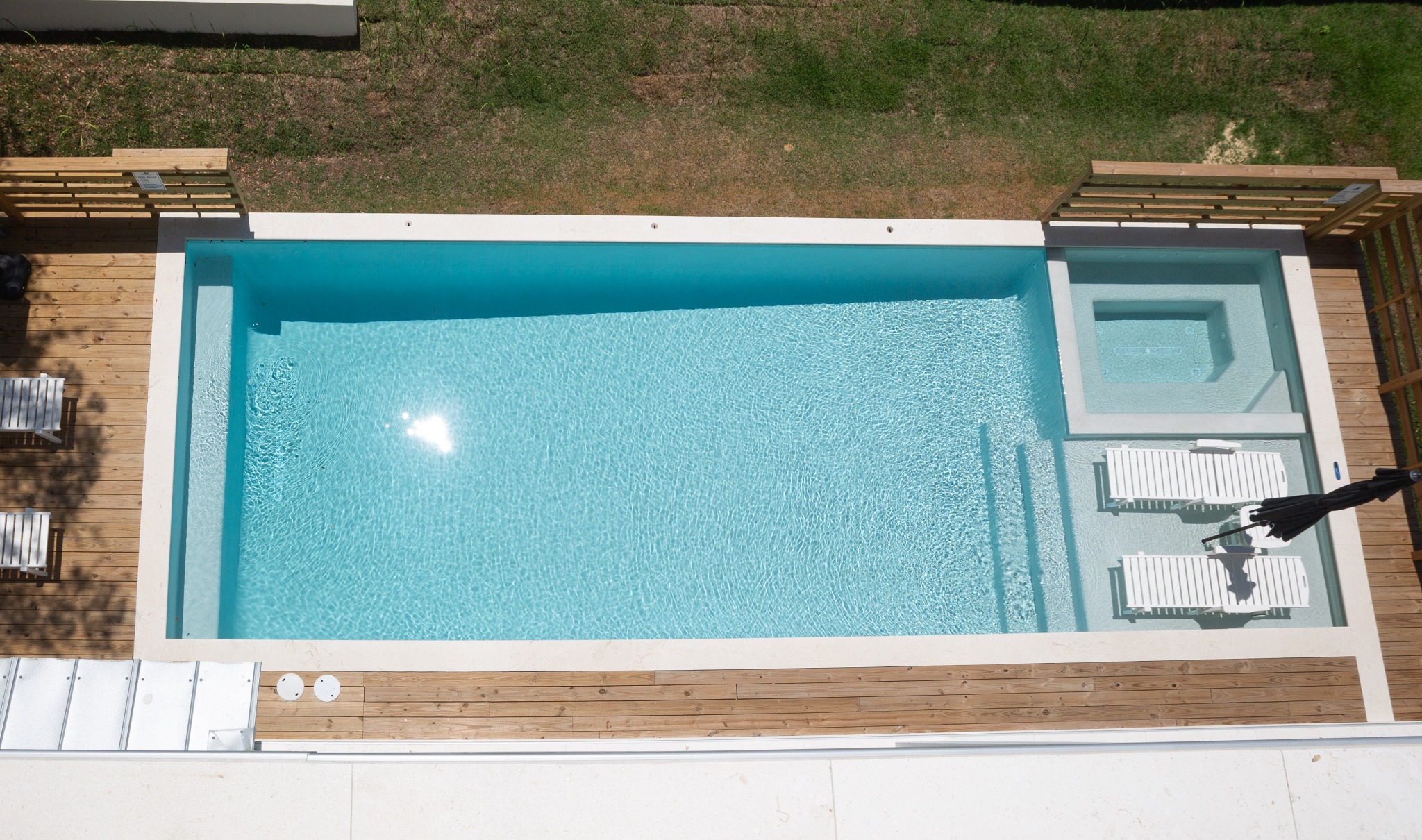 Aerial view of the private pool