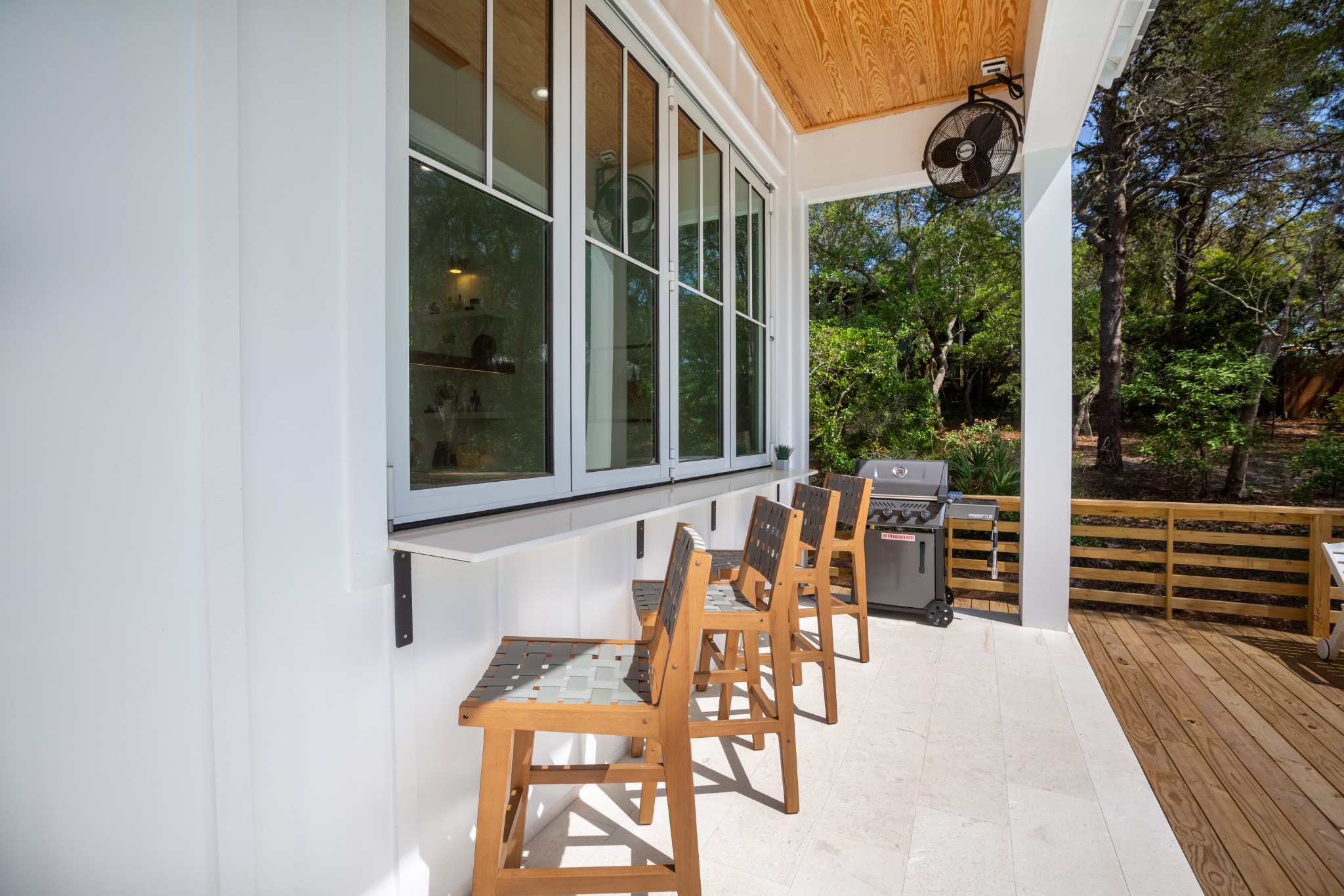 Front porch with rocking chairs