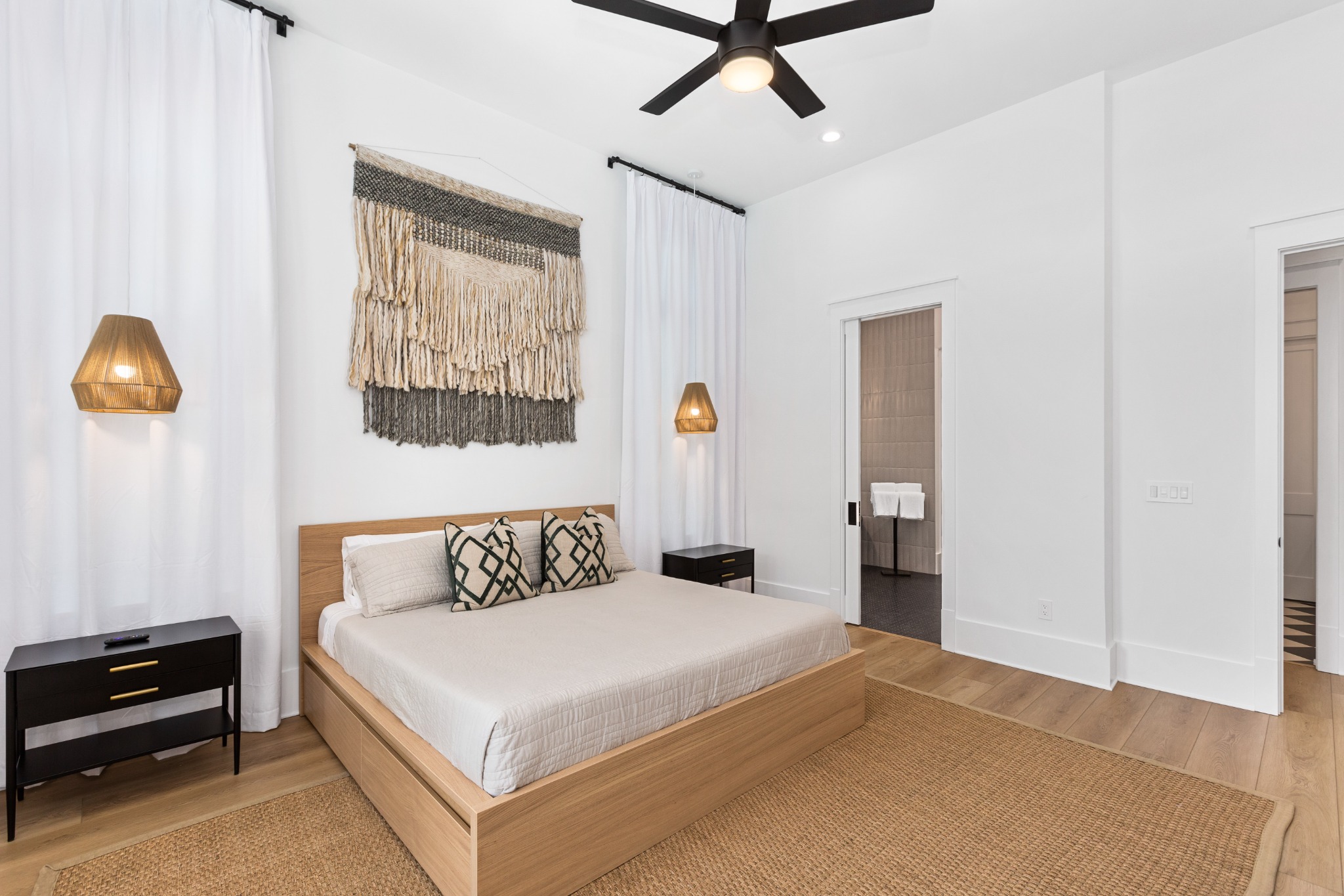 Master suite with king platform bed