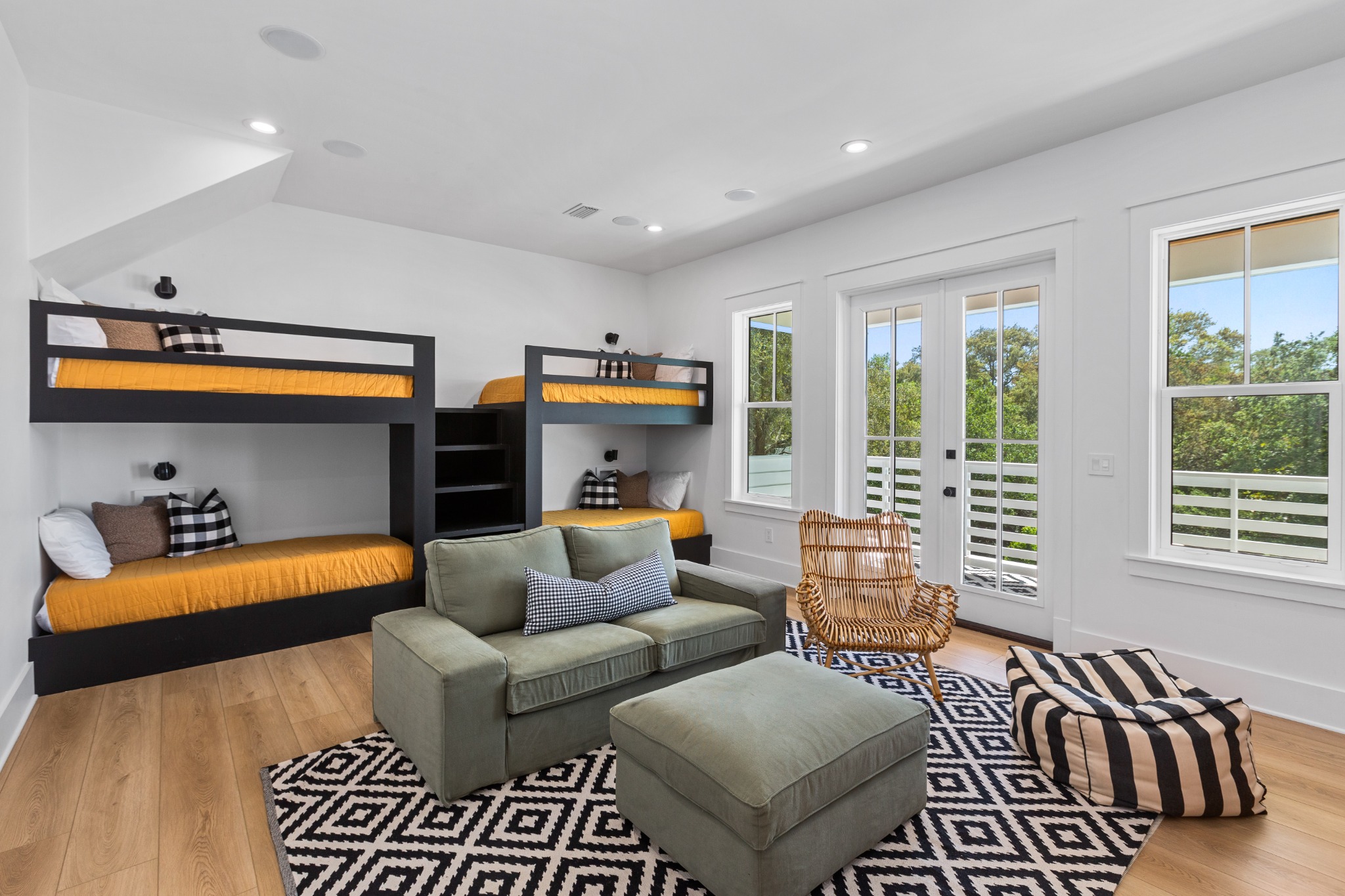Kids' bunk room with multiple bunks