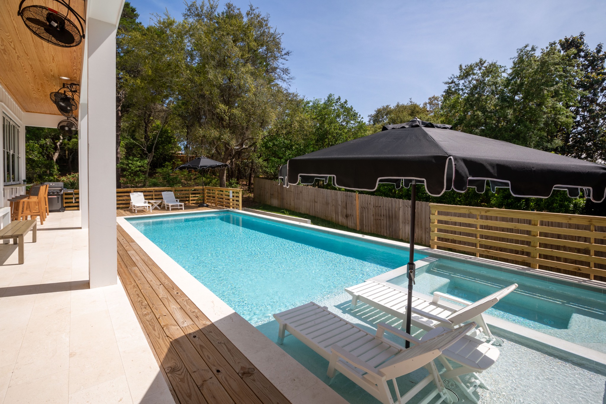 Pool from the back of the house