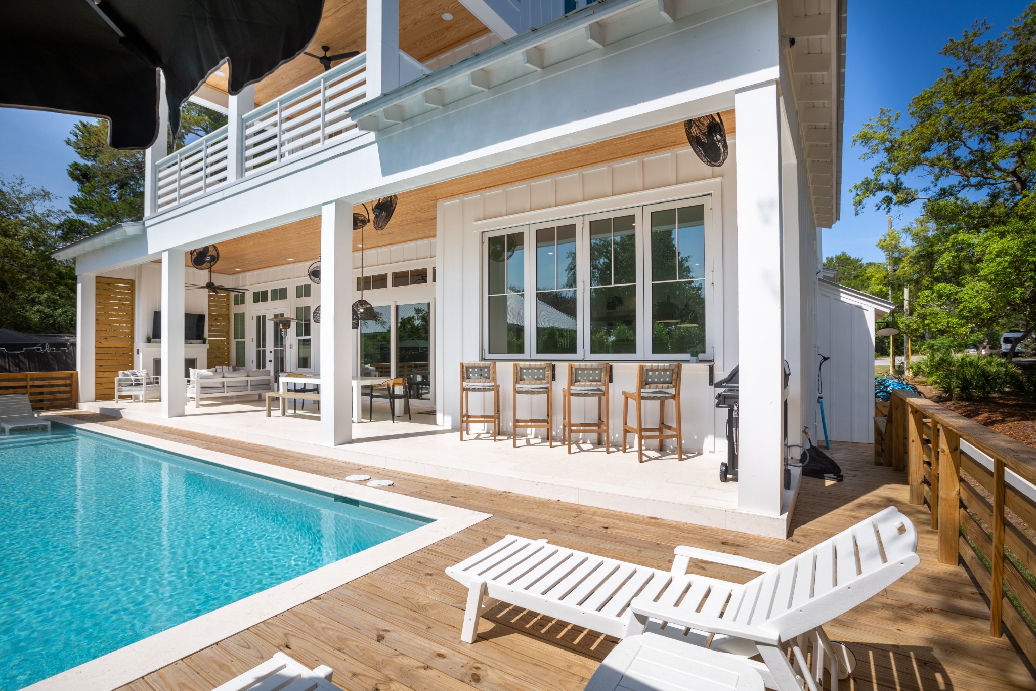Pool with the house in the background